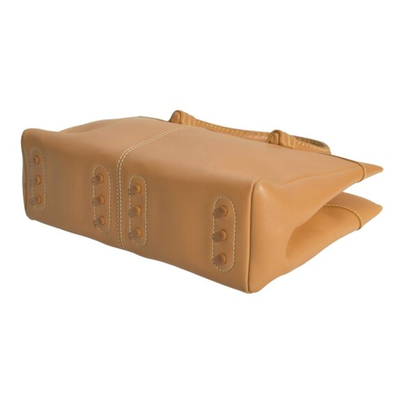 Tod's Caramel Leather Contrast stitching Top Handle Shoulder bag Handbag - Picture 12 of 16